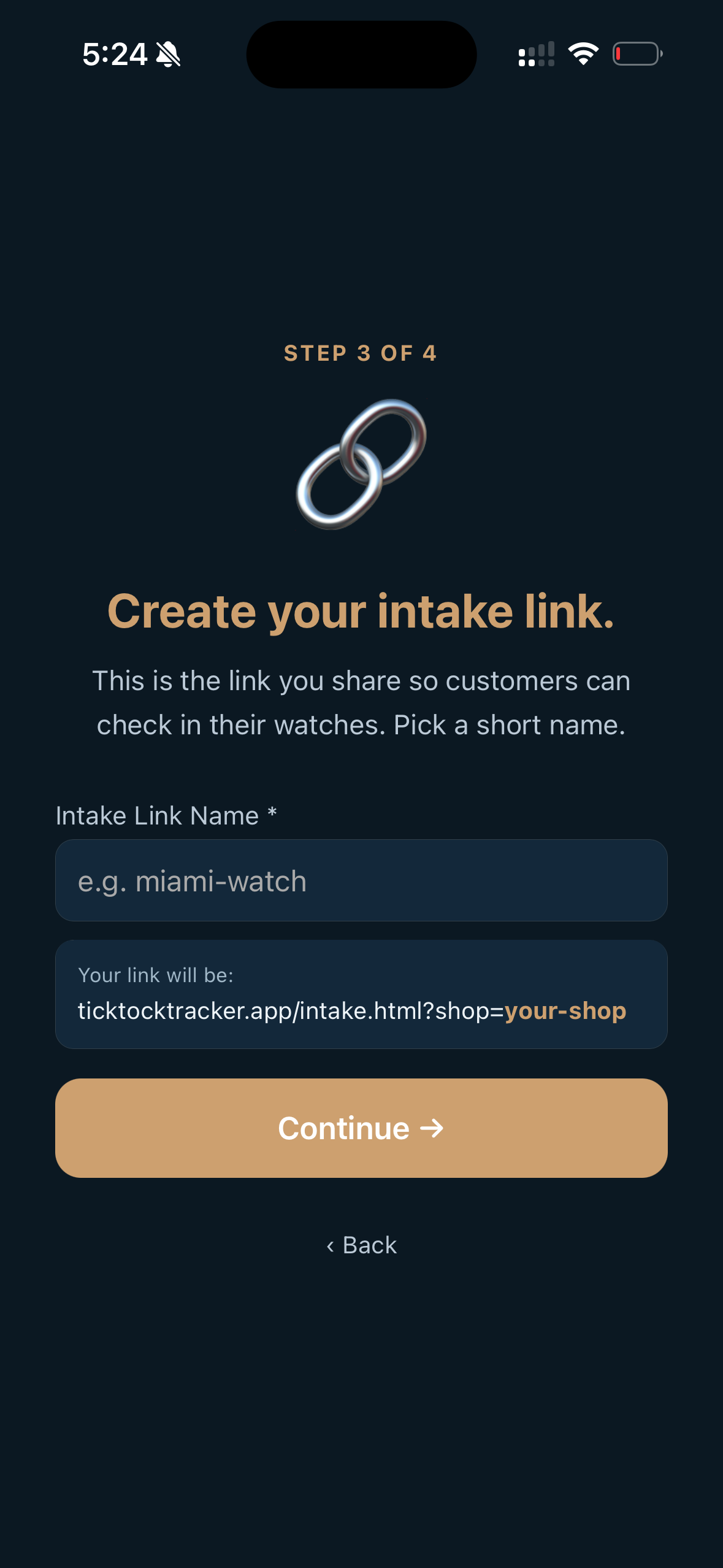 Step 3. Pick something short and memorable — this is the link you'll put on a card, a receipt, or your shop window.